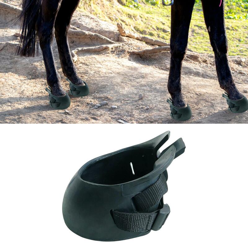 รองเท้ากีบม้ากันลื่นป้องกันกีบม้าสำหรับอุปกรณ์ขี่ม้าที่ช่วยป้องกันกีบม้าใช้กลางแจ้งไม่ลื่น