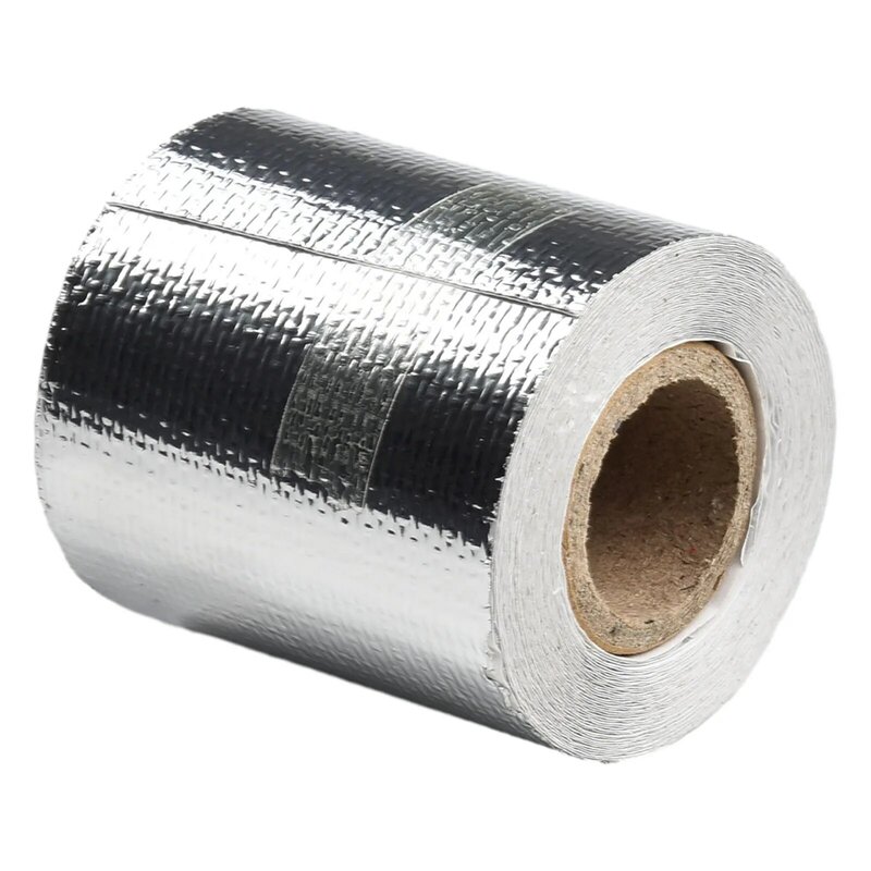 Cinta aislante para tubo de escape, envoltura de calor de papel de aluminio, 6 bridas, accesorios duraderos, 5M x 5cm, 100%