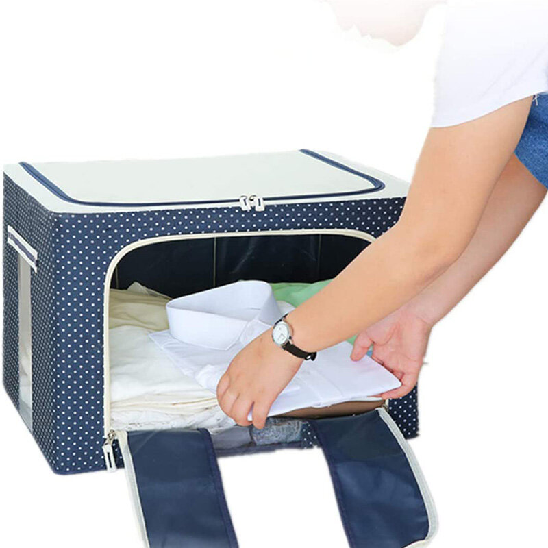 Grande capacidade de armazenamento de roupas caixa dobrável dustproof closet organizer oxford pano cobertor de bagagem colcha saco de classificação