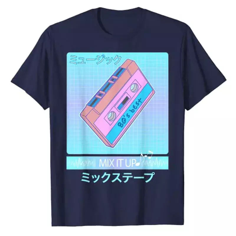Mix Tape-Camiseta de estética japonesa de los años 80, ropa Vintage de arte Vaporwave, Camisetas estampadas Harajuku de los años 90, blusas de manga corta
