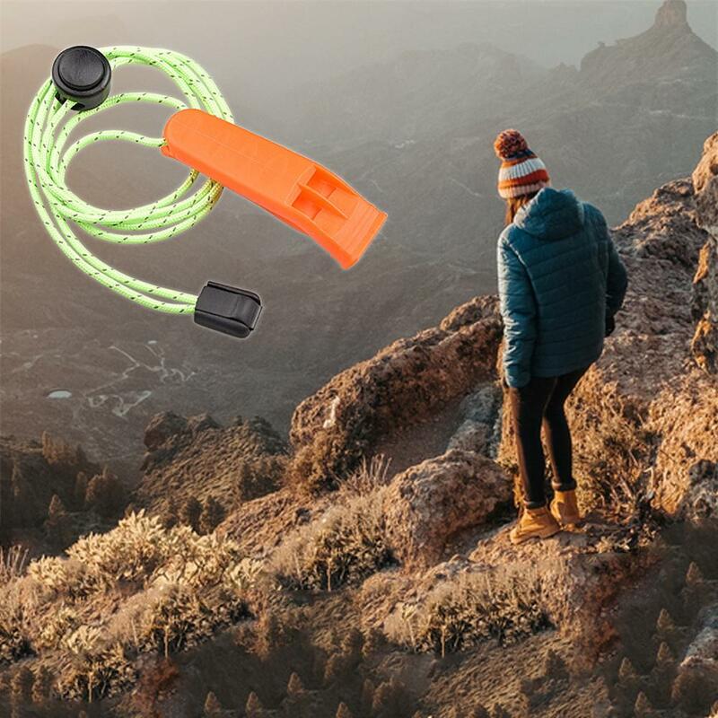 Portable Sports Football Match Double Pipe Whistle Outdoor Camping Hiking Survival Rescue Emergency Loud Whistle With Tail Rope