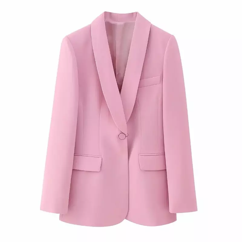 set Women 2 pieces 2023 New Fashion Spring FullDress Collar Blazer Coat Vintage Straight trousers Female Outerwear Chic