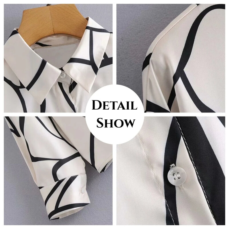 Camisa de manga corta con estampado 3D para mujer, blusa con borlas y botones, informal, a la moda, para primavera y otoño, 6XL, 2024