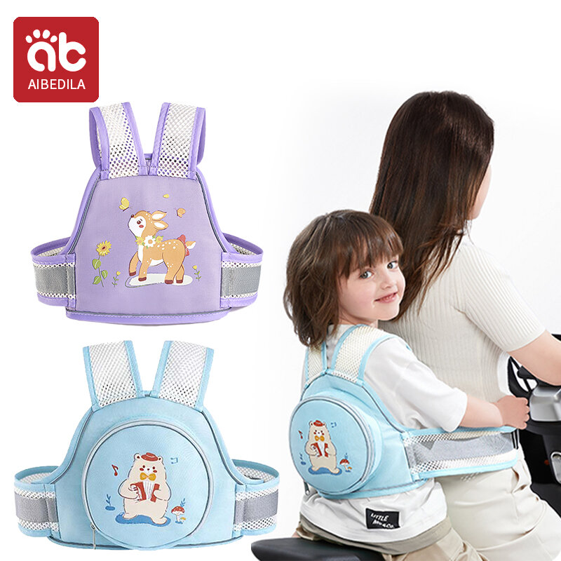 AIBEDILA cintura di sicurezza per bambini cintura per moto seggiolino per bambini imbracatura per moto cinghie per bambini cintura di protezione contro la caduta del respiro