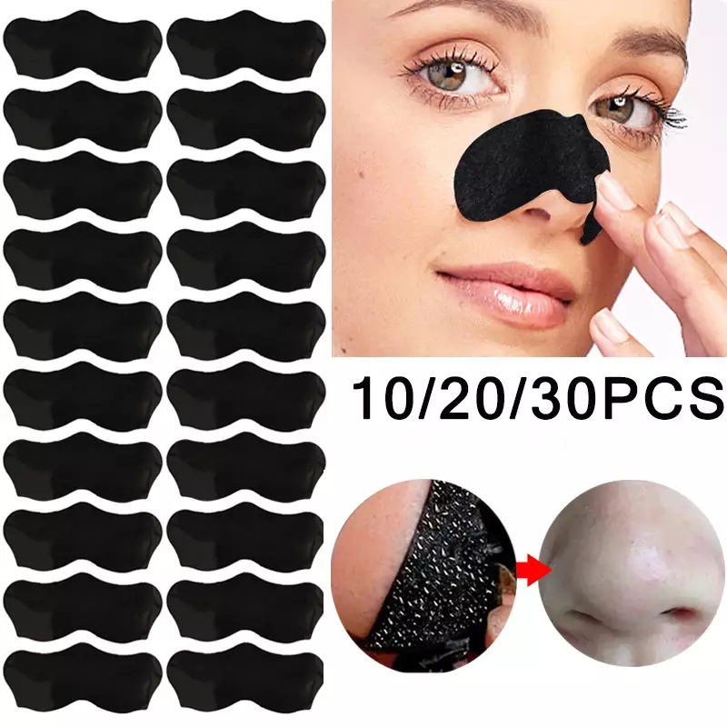 Nariz Blackhead Remover Máscara de Limpeza Profunda Shrink Pore Acne Tratamento Máscara Cuidados Com A Pele Nariz Pontos Pretos Pore Tiras 10/20/30PCS