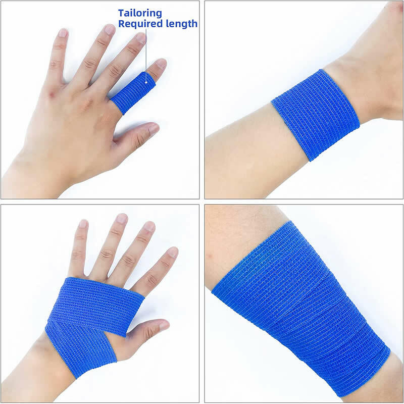 Bandage de sport auto-adhésif pour animaux de compagnie, ruban adhésif pour vétérinaire, enveloppes pour les doigts, kit de protection athlétique, élastique, 2.5-10cm, 6-24 rouleaux