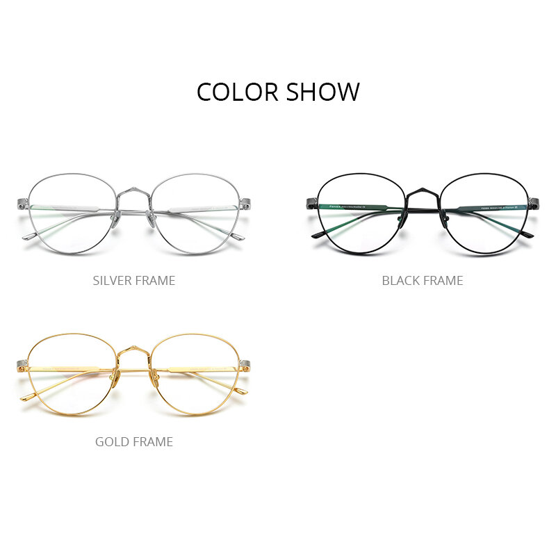 FONEX-Montura de gafas de titanio para hombre y mujer, lentes Retro graduadas redondas, lentes ópticas ultraligeras Vintage para miopía F85683