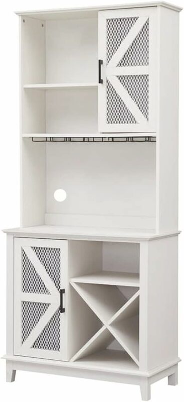 Винный шкаф 72 дюйма с подставкой для микроволновой печи, кухонный шкаф для хранения в кладовой, кофейный шкаф с хранилищем для кухни, столовой