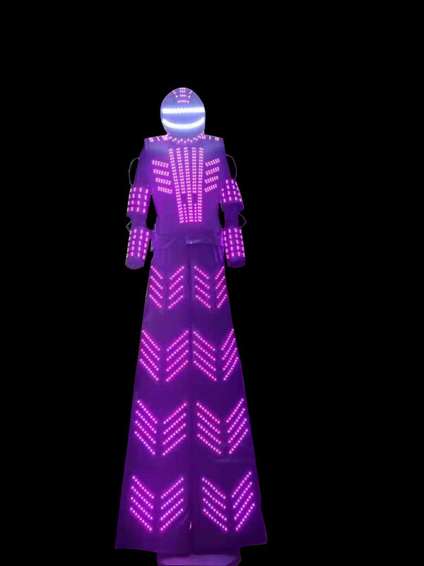 LED Stilts Walker Robot Cool Dancing Man Stage Performance Events Cannival Light up Costume