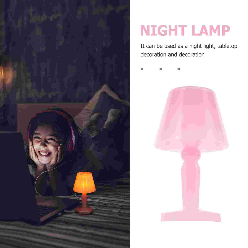 Bed Nacht Licht Roze Tafellamp Tiny House Decor Miniatuur Zand Accessoire Elektronische Component