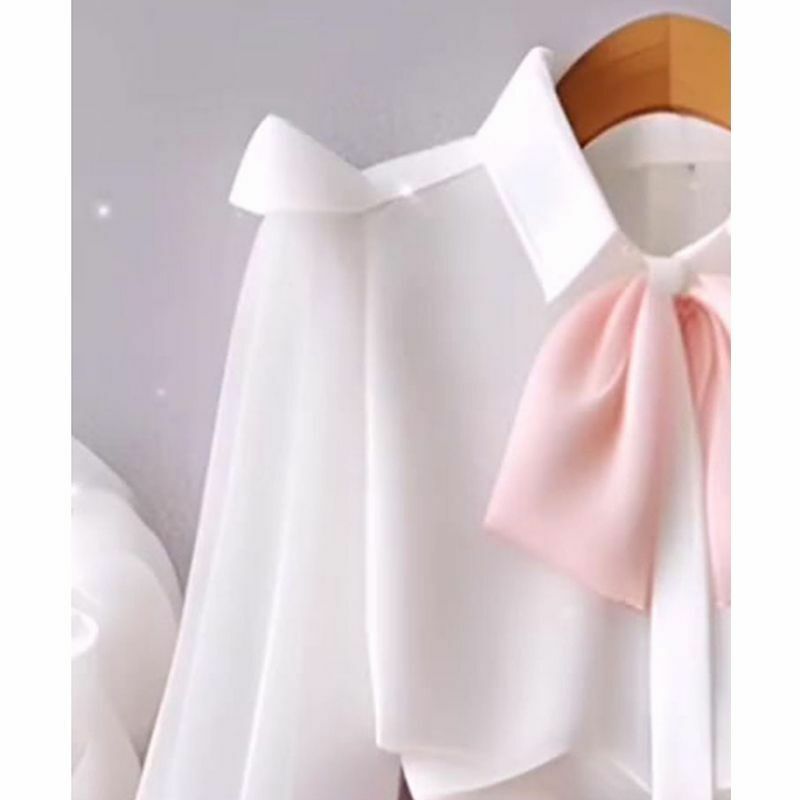 Conjunto feminino de duas peças, camisa branca, shorts rosa sexy, blusa glamorosa, terno de verão, top coreano e calça curta, 2024