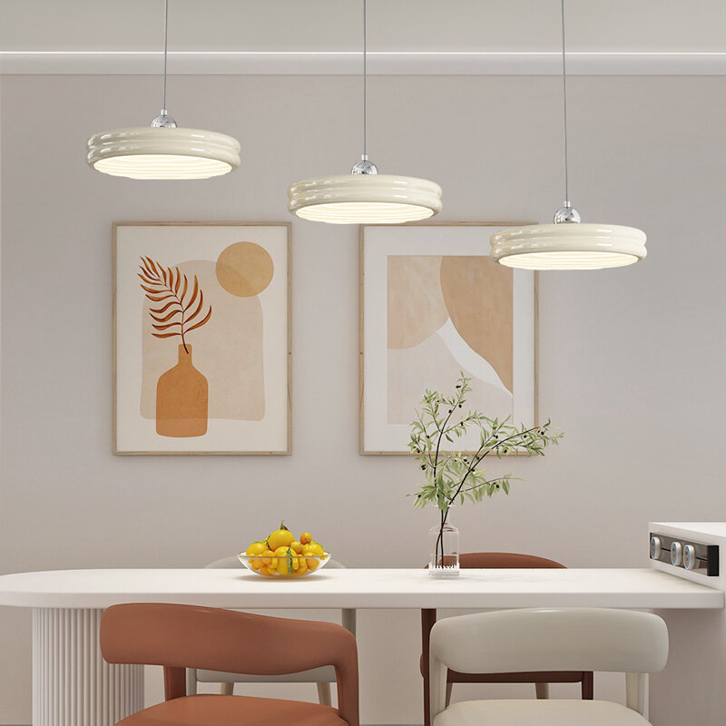 Lámpara colgante nórdica para restaurante, luces de araña, barra de luz LED minimalista moderna para cocina y dormitorio, lámparas colgantes redondas de lujo