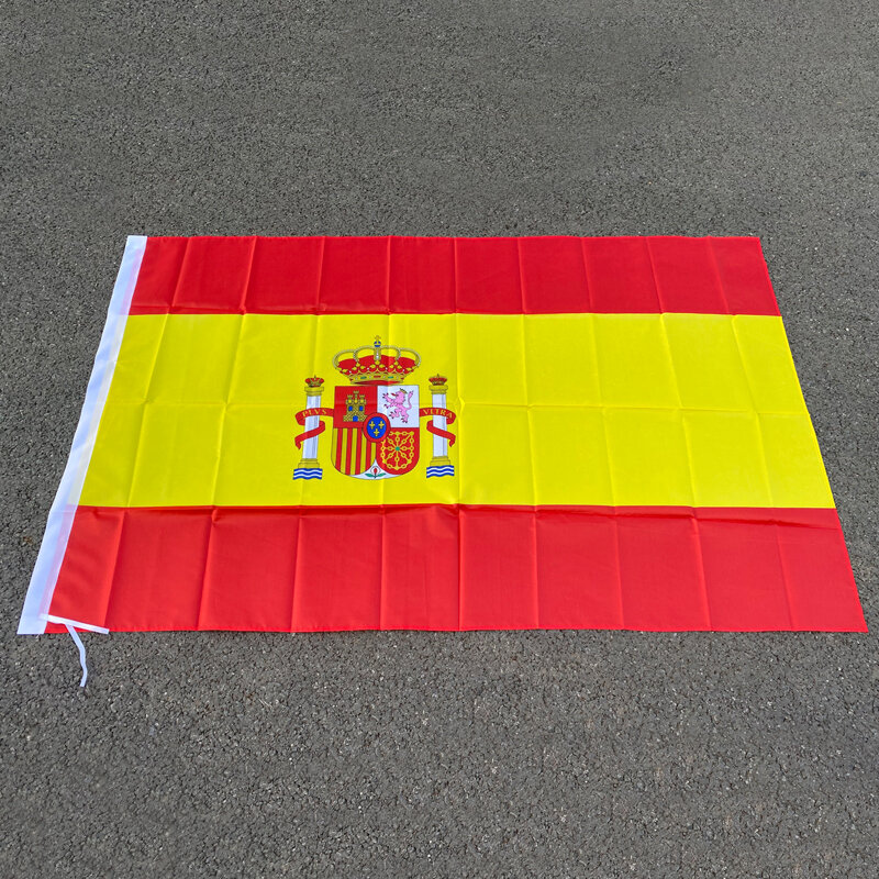 Tây Ban Nha Lá Cờ Biểu Ngữ Treo Quốc Kỳ Polyester Tây Ban Nha Quốc Kỳ Biểu Ngữ Ngoài Trời Trong Nhà 150X90Cm Cho Lễ Kỷ Niệm Lớn Lá Cờ