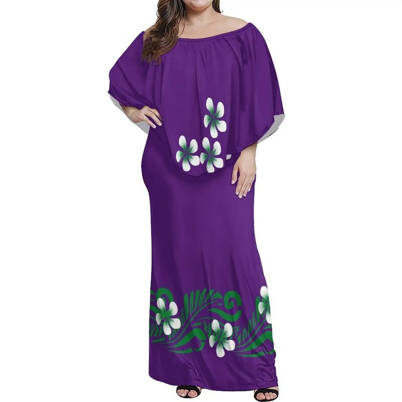 2024 Sommer benutzer definierte Frauen Cape Ärmel Kleid Samoa polynesische Insel Design bequeme Freizeit kleid