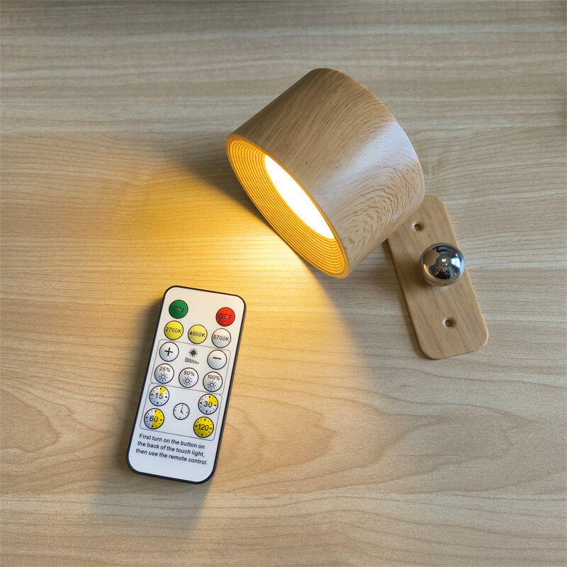 LED ładowane na USB światło dotykowy ścienne i zdalne sterowanie bezprzewodowe kinkiet naścienny oświetlenie do sypialni lampka do czytania