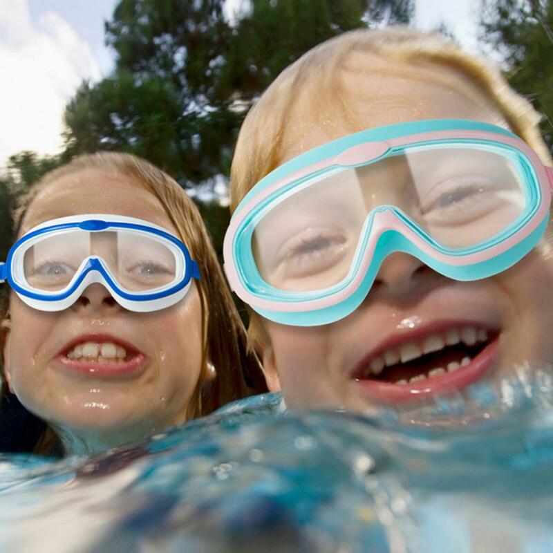 귀마개가 있는 청소년 수영 고글 세트, UV 보호 렌즈, 실리콘 어린이 고글, 연령대 다이빙