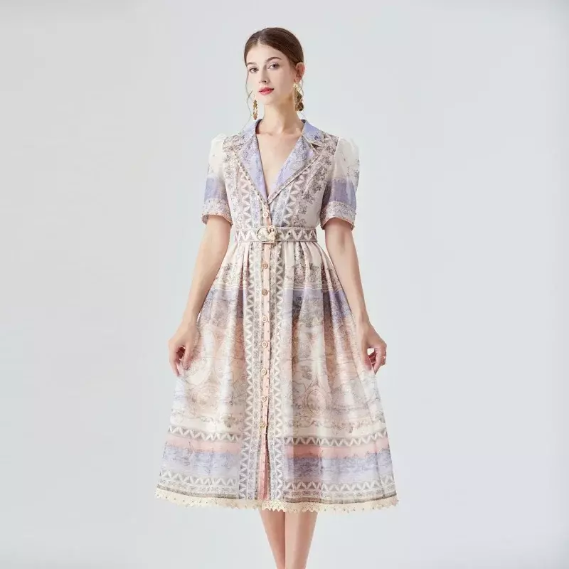 2024 New Real Shot Spot Australian New Luxury High Version Dress Stitching Lace Heavy Work Beaded Midi Dress for Women