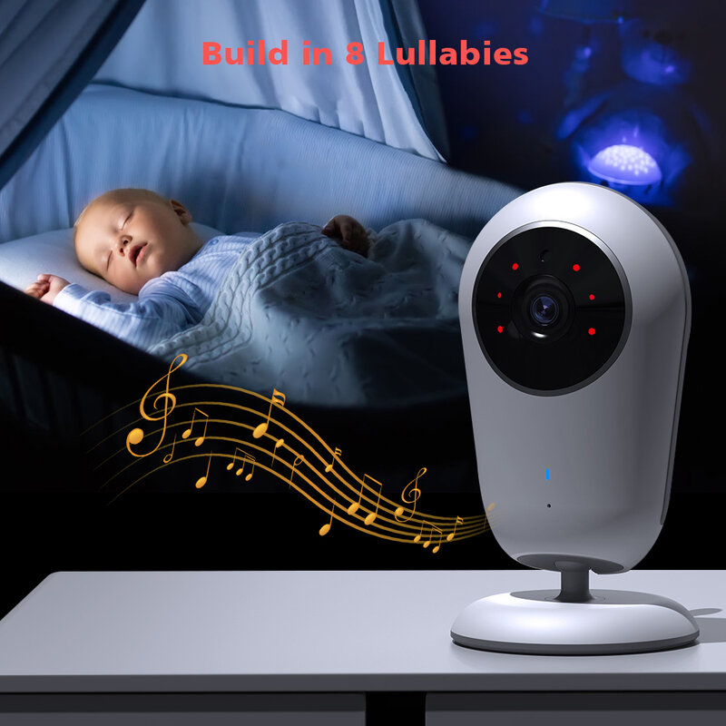 Vídeo Baby Monitor Camera, Baby Camera, Zoom Digital 3X, Two Way Áudio, Auto Night Vision, 720P HD, Babá VB615, 4.0"