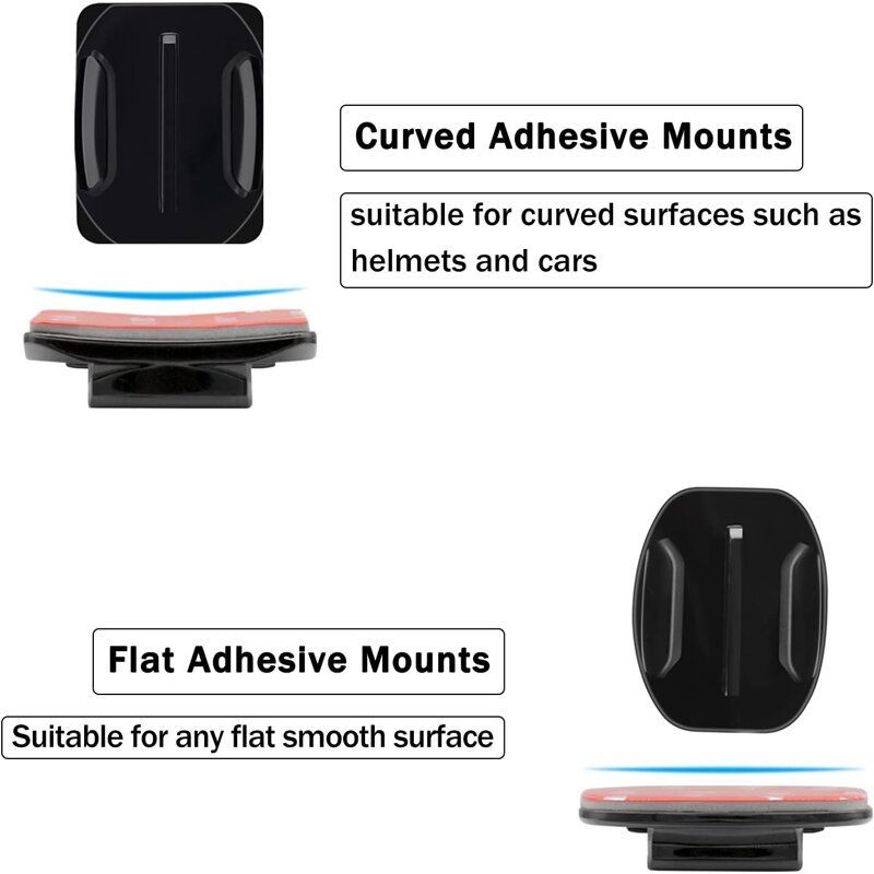 Helmet Adhesive Sticky Mounts Flat Curved 3M Mount For GoPro Hero 11, 10, 9, 8, 7 All Action Cameras