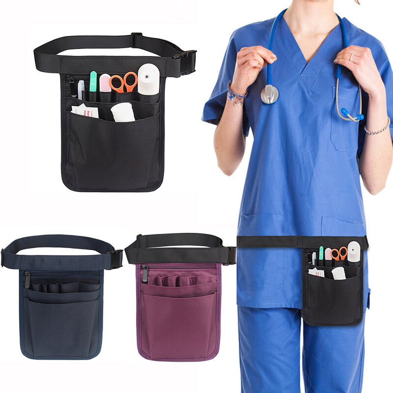 Riñonera de nailon para mujer, bolso de hombro, organizador de enfermera, cinturón, bolsillo adicional, accesorios para herramientas