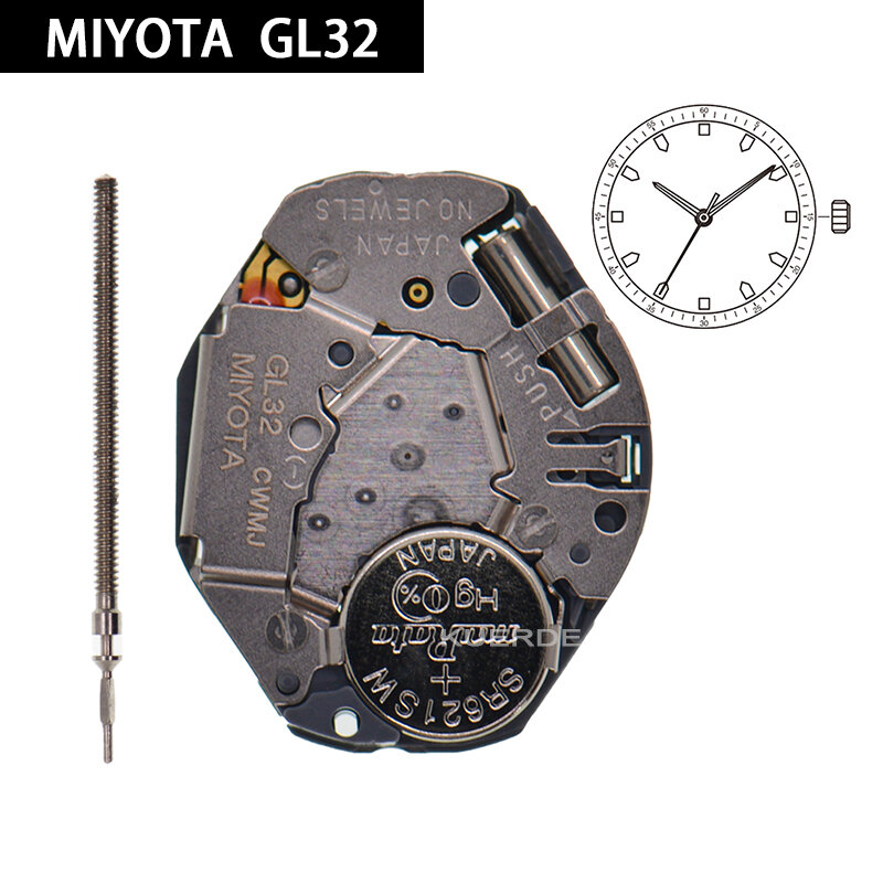 Miyota นาฬิกาควอตซ์เคลื่อนไหว GL30อิเล็กทรอนิกส์เคลื่อนไหวได้ GL32ใหม่ซ่อมแซมชิ้นส่วนอะไหล่สำหรับการเคลื่อนไหว