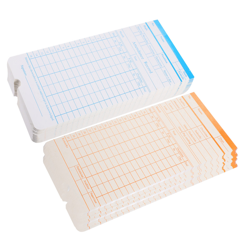 Double-Sided Time Clock Cards, Office Supply, Use Punch Gravação, 100 Folhas