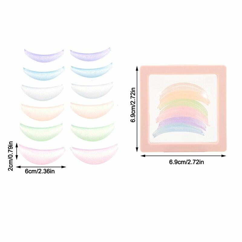 Aksesoris Makeup bulu mata silikon bantalan pengeriting dapat digunakan kembali ekstensi bulu mata silikon penutup mata alat aplikator dengan kotak bulu mata