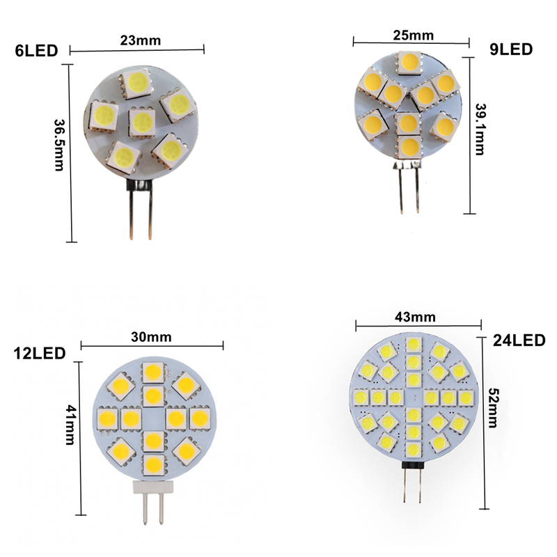 Светодиодная лампа G4, 12 В постоянного тока, 4,8 Вт, 2,4 Вт, 1,8 Вт, 1,2 Вт