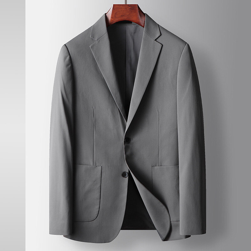 Blazers casuais inteligentes masculinos, jaqueta clássica, blazers masculinos de peito único finos, marca de moda, Outwear de alta qualidade