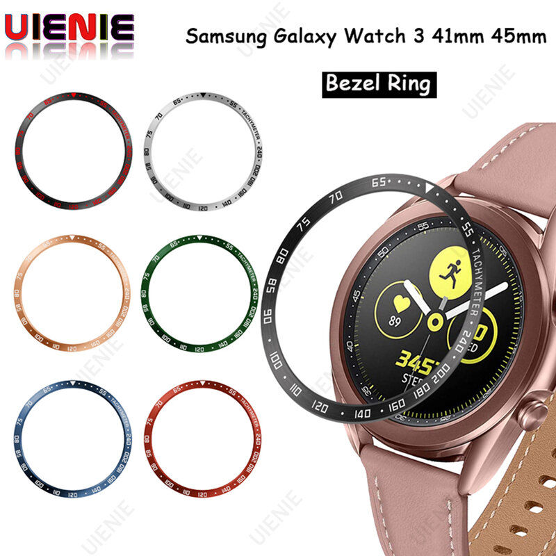 Anillo de bisel con cubierta de acero inoxidable para Samsung Galaxy watch 3, 41mm, 45mm, carcasa protectora, marco de Metal, Protector de velocidad