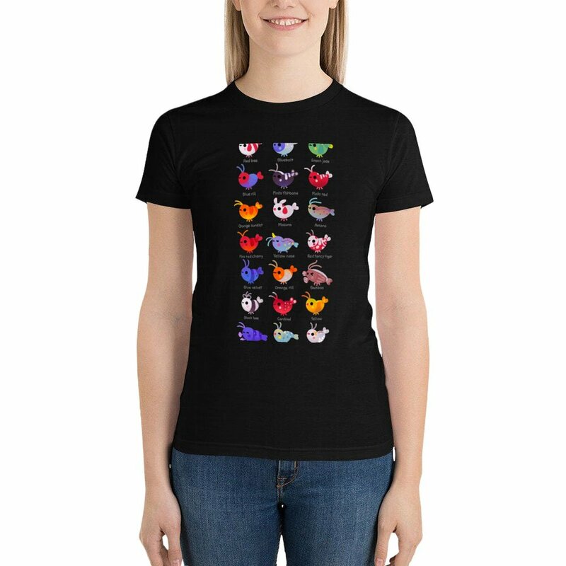 Maglietta con nome di gambero d'acqua dolce maglietta per donna t-shirt per donna plus size magliette taglie forti per donna vestibilità ampia