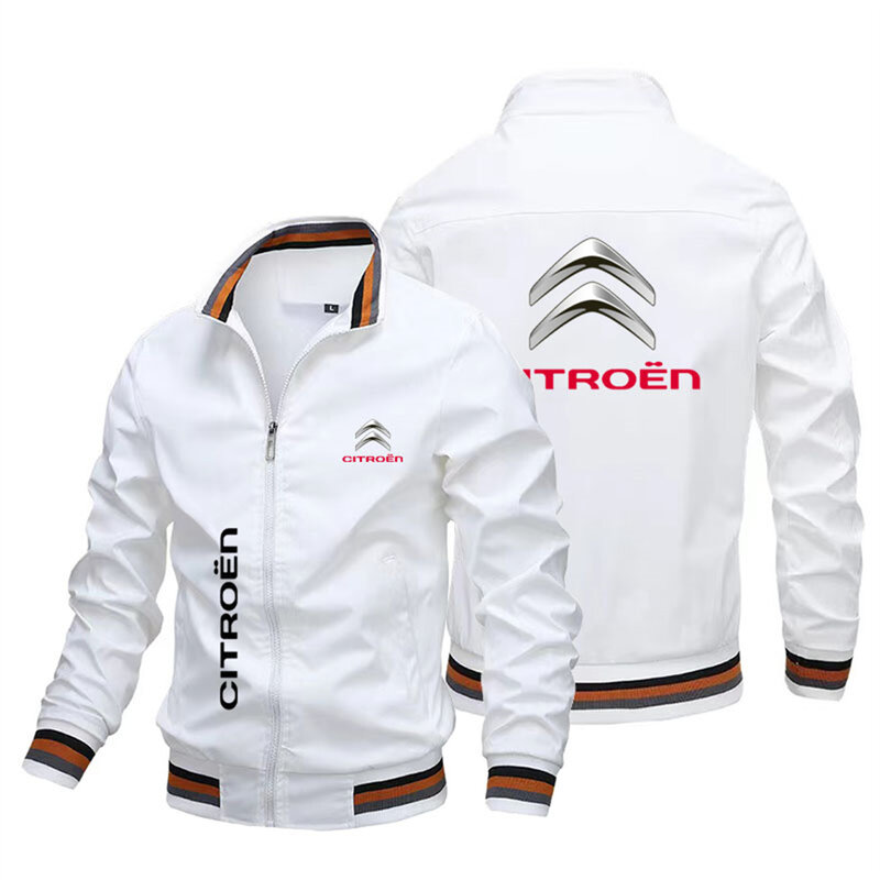 Citroen jaket cetakan Logo mobil pria dan wanita, mantel jaket Bomber ukuran besar y2k jalanan Hip Hop pakaian olahraga musim semi 2024