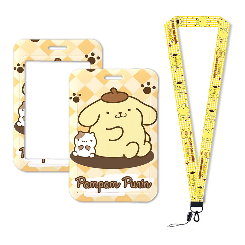 W Sanrio Kuromi Cinnamoroll Pompompurin Hello Kitty My Melody Photocard Holder Students Card Bus Card Holder Keychain