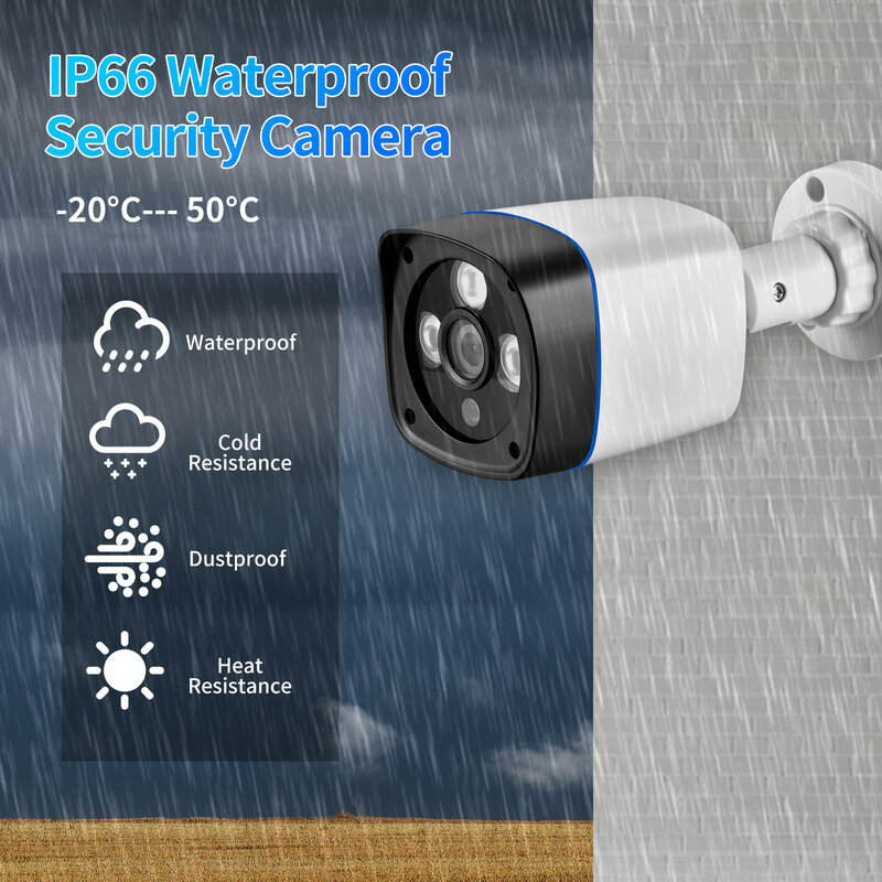 Gadinan 48V POE 8MP IP Bullet Camera 5MP H.265 + sorveglianza 2.8mm grandangolare Home CCTV visione notturna telecamera esterna Waterproo