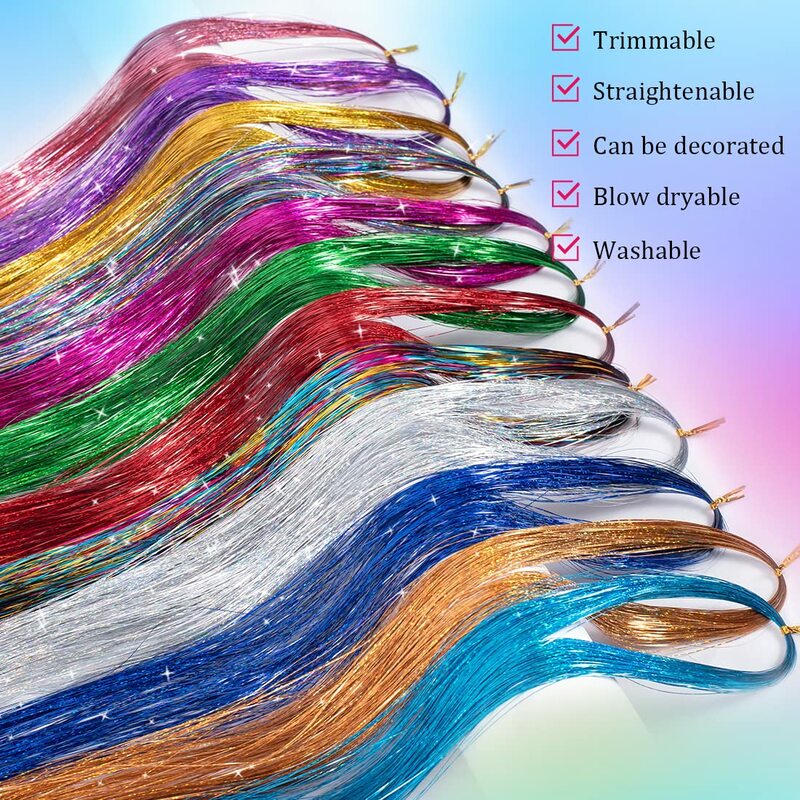 XINRAN-Extensions de Cheveux Brillants pour Femme, Accessoire de Tressage de 100cm de Long, 1 Pièce
