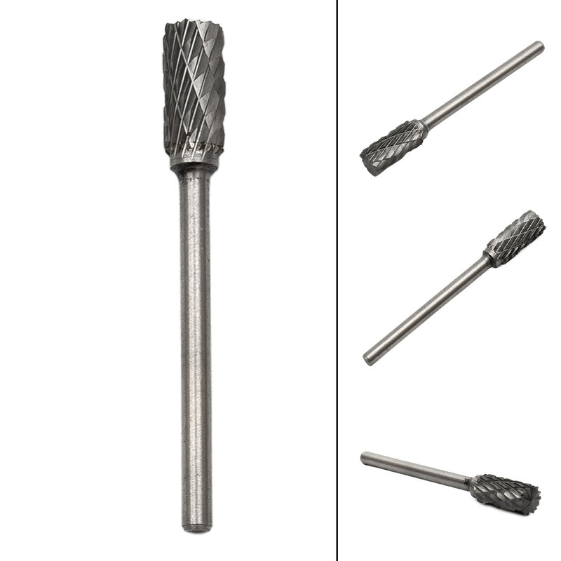 For metalwork Burrs 1/8" Shank 3mm Shank Carbide Carving Bit Deburring Die Grinder Double Cut Rotary Drill 1pc