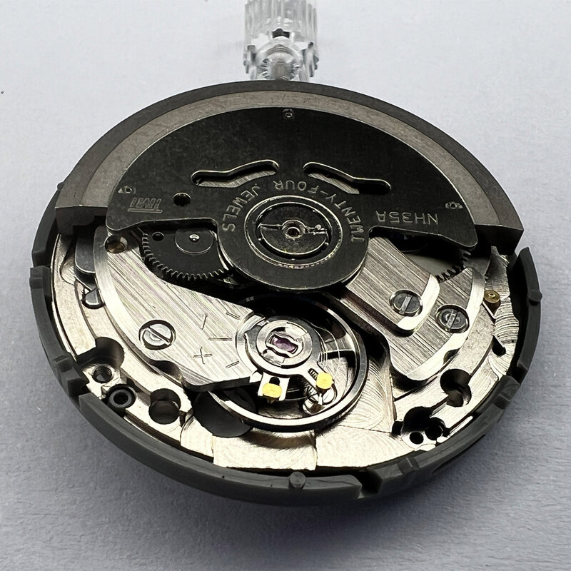 Jam tangan otomatis NH35 asli Jepang akurasi tinggi 24 Jewels Mod pengganti NH35A hari putih Set Tanggal