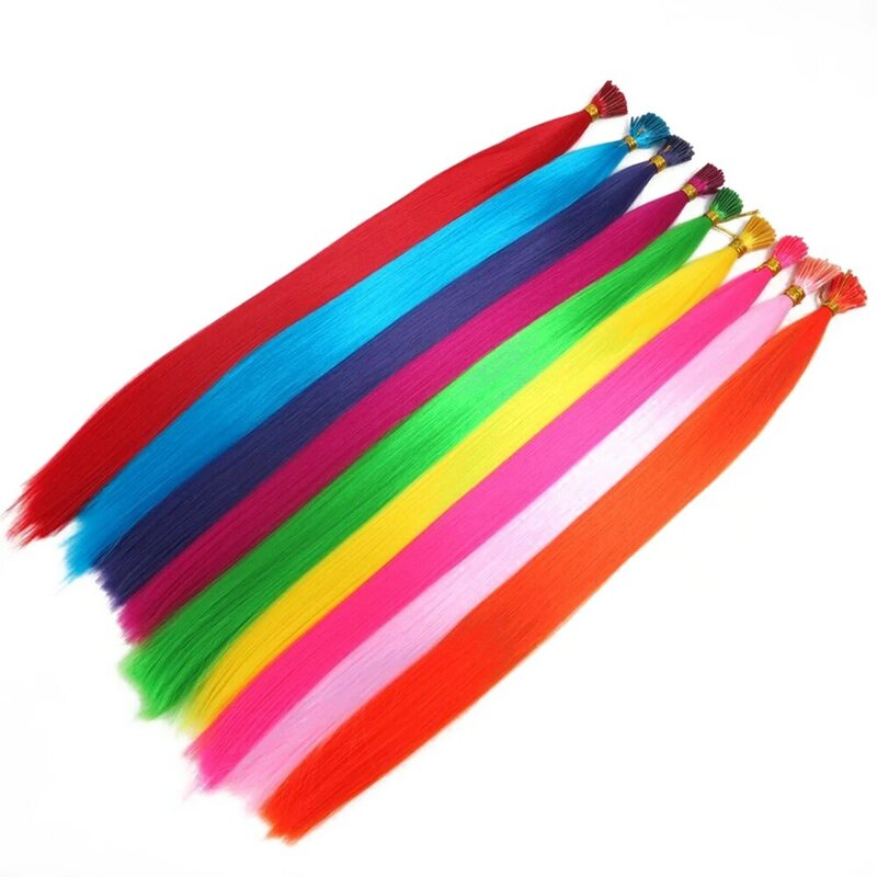 My-Diva estensioni dei capelli con bastoncino I-Tip colorato sintetico 16 pollici 10-100 fili/confezione per le donne posticci in fibra ad alta temperatura