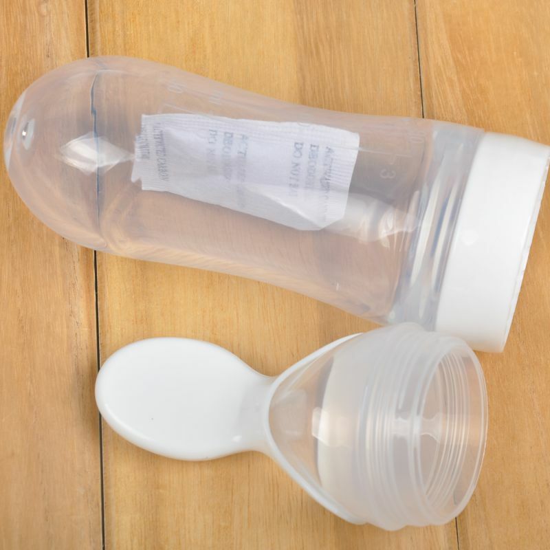 Seguro útil silicone garrafa de bebê com colher suplemento alimentar arroz cereais garrafas espremer colher leite garrafa de alimentação copo