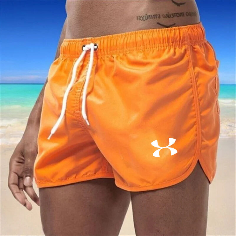 Summer men's fashionable beach shorts, Hawaiian surfing and swimming pants, fitness running and sports shorts