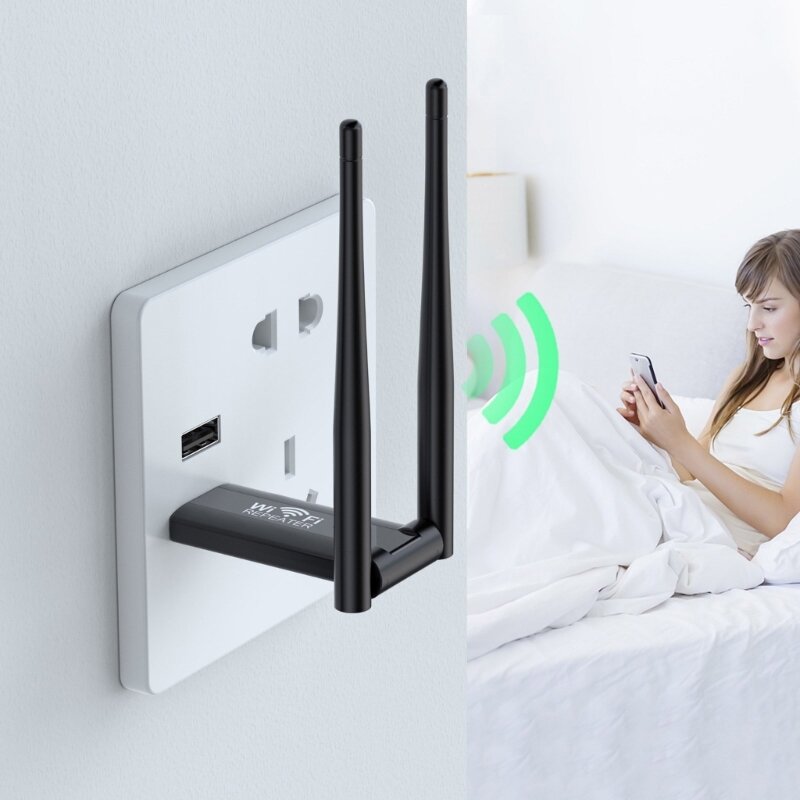 USB WIFI Extender 2.4GHz 300Mbps Wireless Amplifier Expand WiFi Coverage T3EB