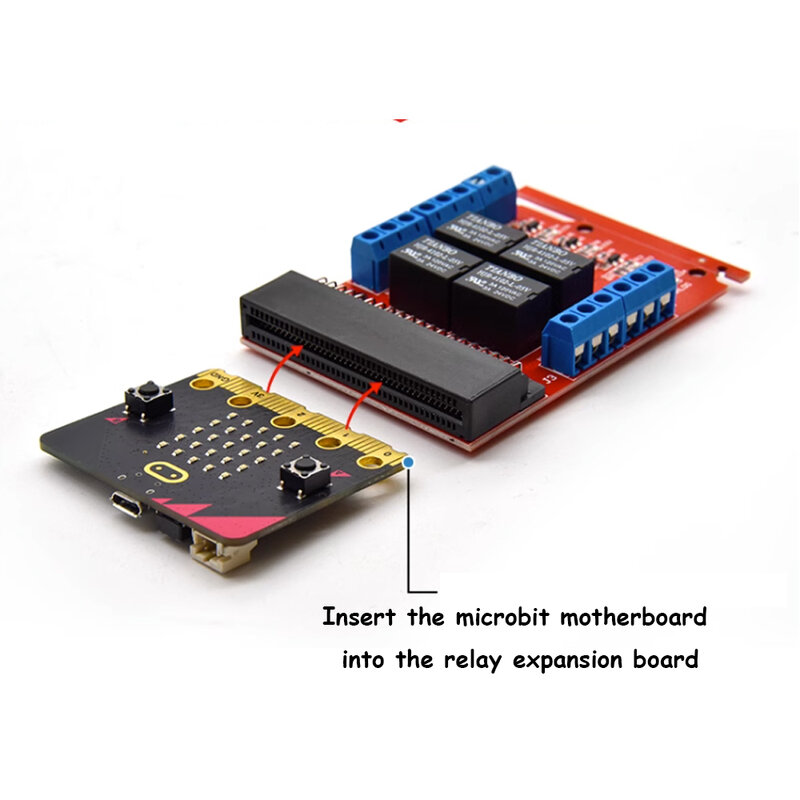 Micro:bit módulo de relé de 4 canales, Escudo de 5V, alto gatillo, programación de bricolaje, educativo, clase de niños, enseñanza, placa de expansión de Microbit