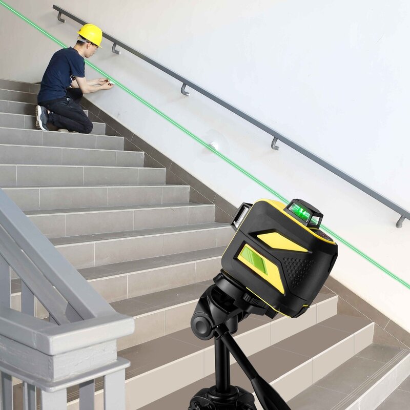 FIRECORE-Nivel láser 3D, herramienta de nivelación de 12 líneas y luz verde, nivelado automático, con revestimiento Morado (F93T-XG), 360