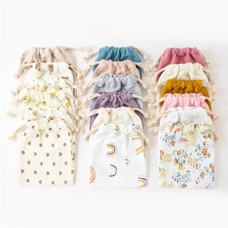 Saco armazenamento fraldas infantis saco pano bebê seco molhado crepe-algodão saco fraldas bebê organizar