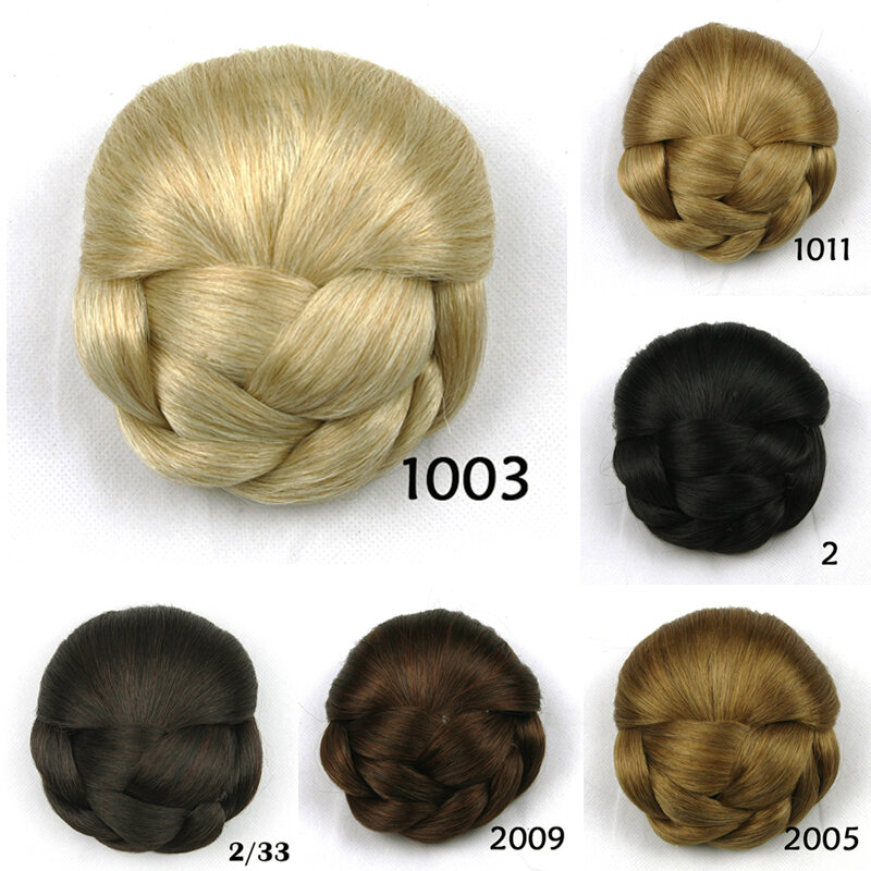 女性のためのchigonヘアエクステンション、ポンドヘアピース、クリップイン生地、黒と茶色