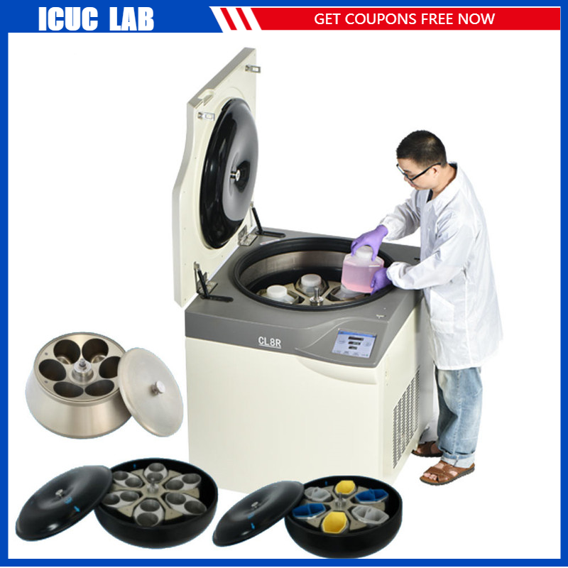 Laboratório refrigerou a máquina do centrifugador, grande capacidade, escala industrial, 8x2000ml, 6x2400ml, 8000rpm, CL8R
