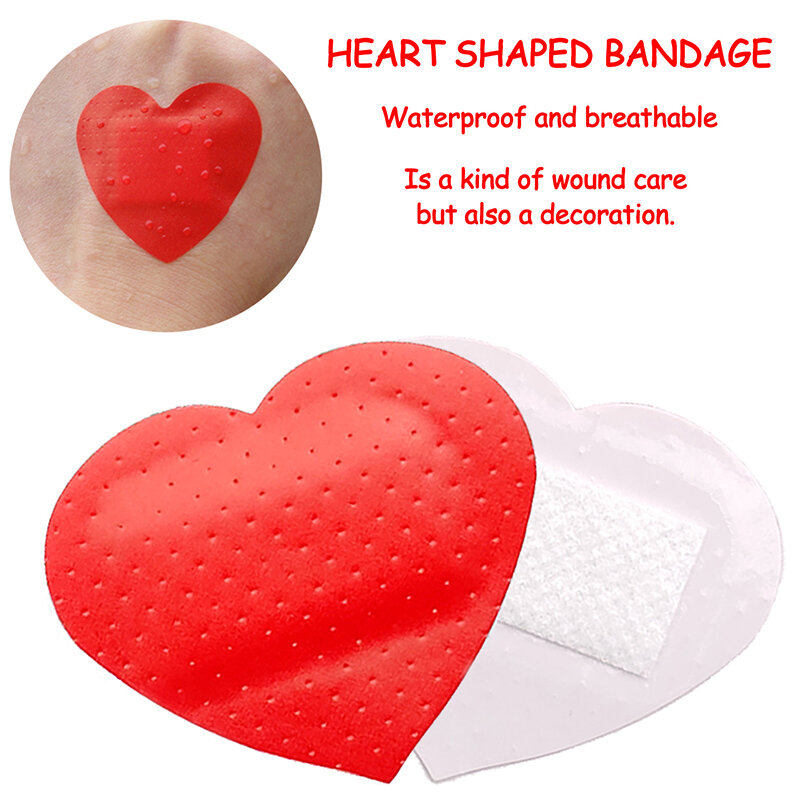 แผ่นผ้าพันแผล20ชิ้น/กล่องแผ่นแปะแผลเครื่องมือฉุกเฉินผ้าก๊อซแผ่นแปะรูปหัวใจตกแต่งด้วยไฮโดรคอลลอยด์