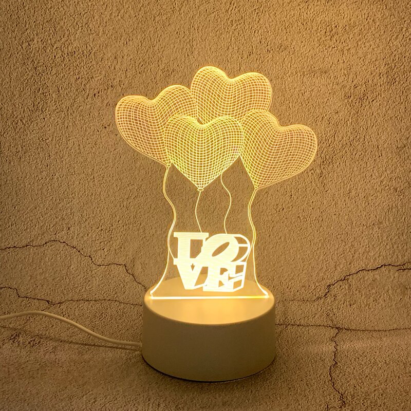 Cute Love 3d Stereo Nightlight Atmosphere Light Bedroom regalo di compleanno romantico per la fidanzata a san valentino
