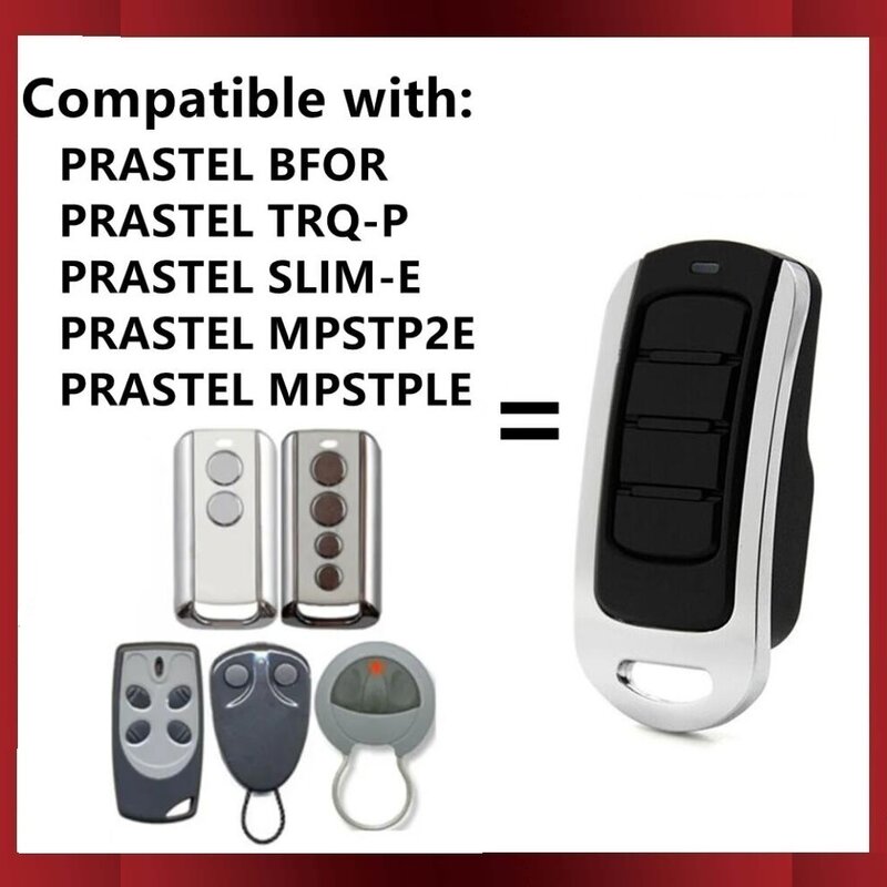 Compatible PRASTEL MPSTP2E SLIM2E MPSTPLE BFOR TRQ-P Garage Door Opener 3 Buttons 433.92MHz Rolling Code PRASTEL Remote Control