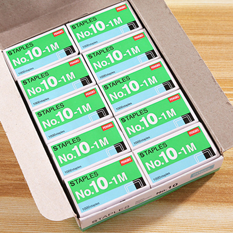 10 Boxes of Mini Small Desk Stapless Office Home Use